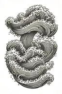 Water waves forming the shape tattoo design idea