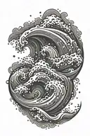Water waves forming the shape tattoo design idea