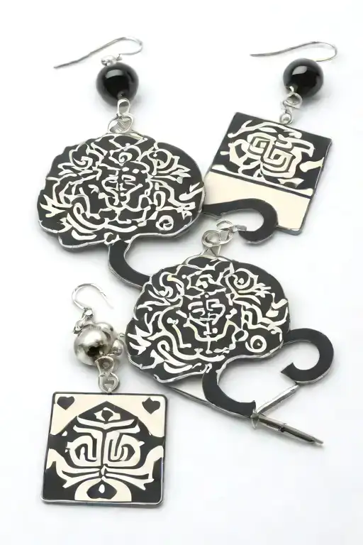 Hanafuda earrings, demon slayer "destroy" logo tattoo design idea