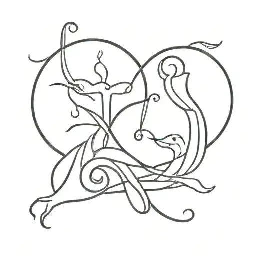 Libra and Gemini in Leo tattoo design idea