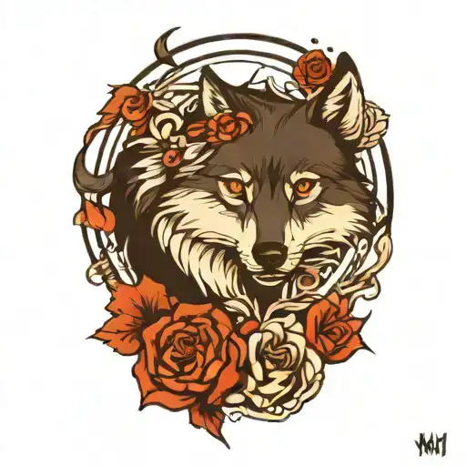 It was the offspring of a male and female wolf tattoo design idea