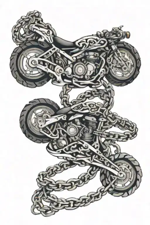 Dna motorcycle chain tattoo design idea
