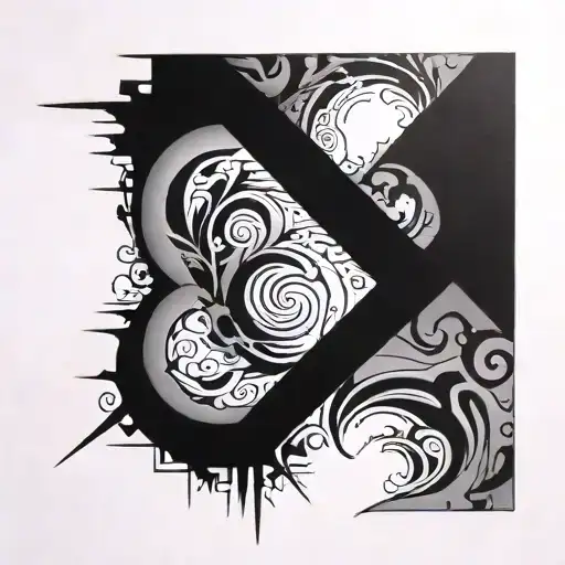 negative space 1997 tattoo design idea