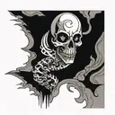 negative space 1997 tattoo design idea