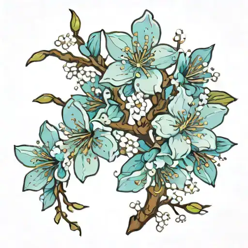 almond blossoms tattoo design idea