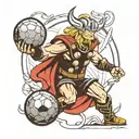 thor and soccer ball tattoo design idea