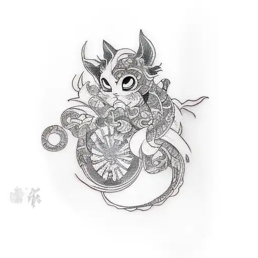 anime babe tattoo design idea