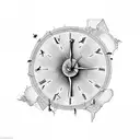 A surreal composition of a broken clock intertwined with a staircase that symbolizes the limited time we have tattoo design idea