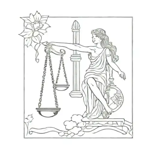 lady justice and the lovers tarot card tattoo design idea