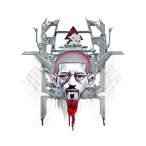 cover of linkin park's cd 'hybrid theory without any letters or background '  tattoo design idea