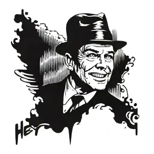 frank sinatra and the words "hey old son" tattoo design idea