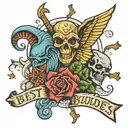 Alzheimers tattoo design that says best buddies for my grandpa   tattoo design idea