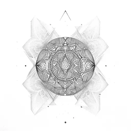 psychedelic geometric  tattoo design idea