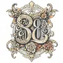 Numbers 3 6 9 intertwined tattoo design idea