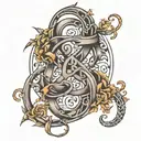 Numbers 3 6 9 intertwined tattoo design idea