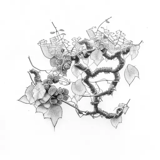 wisteria, grape vines,ivy tattoo design idea
