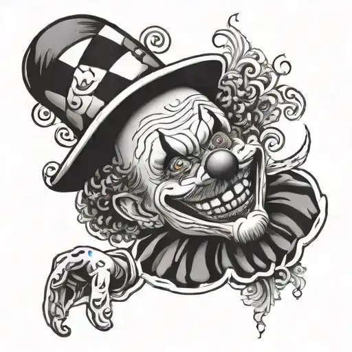 art the clown tattoo design idea