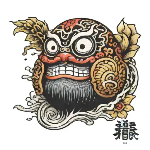 one piece  daruma doll tattoo design idea
