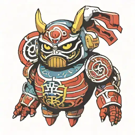 daruma doll gundam tattoo design idea