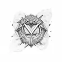 use the letters RET overlapped tattoo design idea