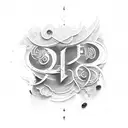 use the letters RET overlapped tattoo design idea