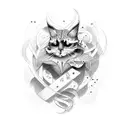 use the letters RET overlapped tattoo design idea