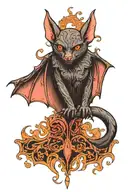 Vampire Bat with Gothic Filigree tattoo design idea