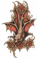 Vampire Bat with Gothic Filigree tattoo design idea