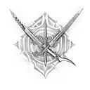 sword with thorns  tattoo design idea