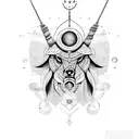 mix signs leo sagittarius arius aquarius tattoo design idea