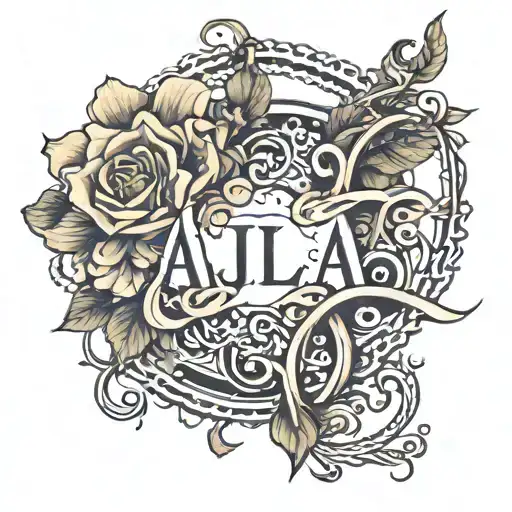 ajla luka name written tattoo design idea