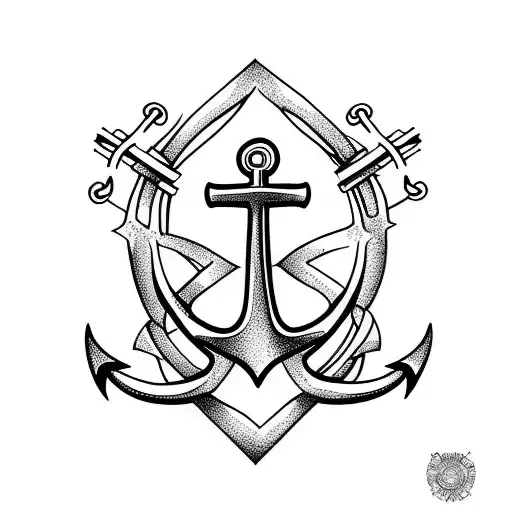 anchor with tsunami tattoo design idea