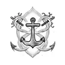 anchor with tsunami tattoo design idea