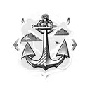 anchor with tsunami tattoo design idea