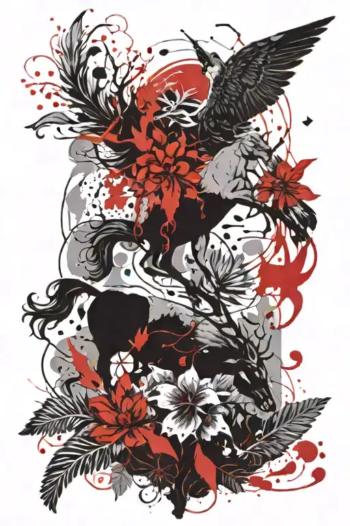 greek mythology with nature and wildlife tattoo design idea