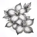 A delicate plumaria flower with your grandma's initials hidden in the petals tattoo design idea