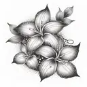 A delicate plumaria flower with your grandma's initials hidden in the petals tattoo design idea