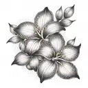 A delicate plumaria flower with your grandma's initials hidden in the petals tattoo design idea