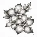 A delicate plumaria flower with your grandma's initials hidden in the petals tattoo design idea