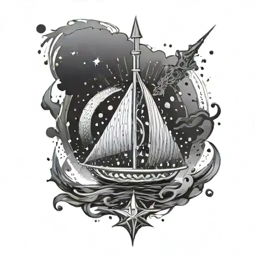 a tattoo which state every thing has end having trident tattoo design idea