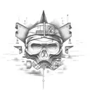 A software code snippet integrated into a beach sunset design tattoo design idea