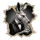 kangaroo smoking in a crack den tattoo design idea