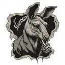kangaroo smoking in a crack den tattoo design idea