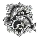 Pisces and aries sign tattoo design idea