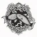 Pisces and aries sign tattoo design idea