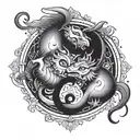 Pisces and aries sign tattoo design idea