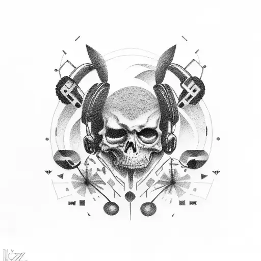 music dark depression tattoo design idea