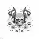 music dark depression tattoo design idea