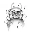 music dark depression tattoo design idea