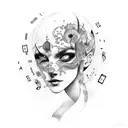 music dark depression tattoo design idea